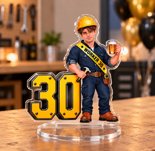 Worker Birthday Photo Cake Topper