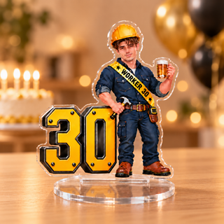 Worker Birthday Photo Cake Topper